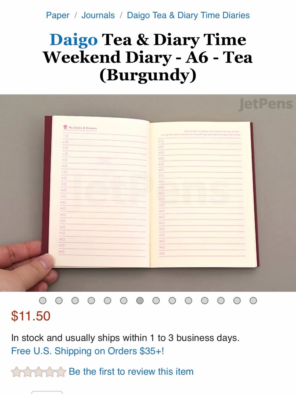 Weekend Tea & a Journal - Burgundy/Yellow - Picture 5 of 6